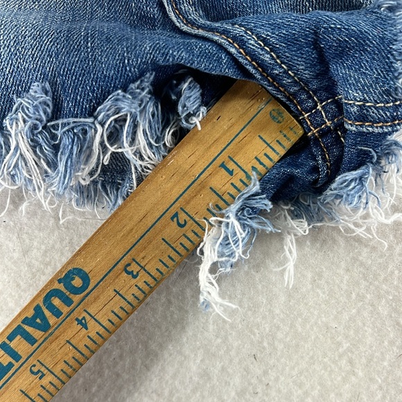 Hollister Blue Jean Shorts Cut Off Distressed Juniors Size 3 - Picture 3 of 8